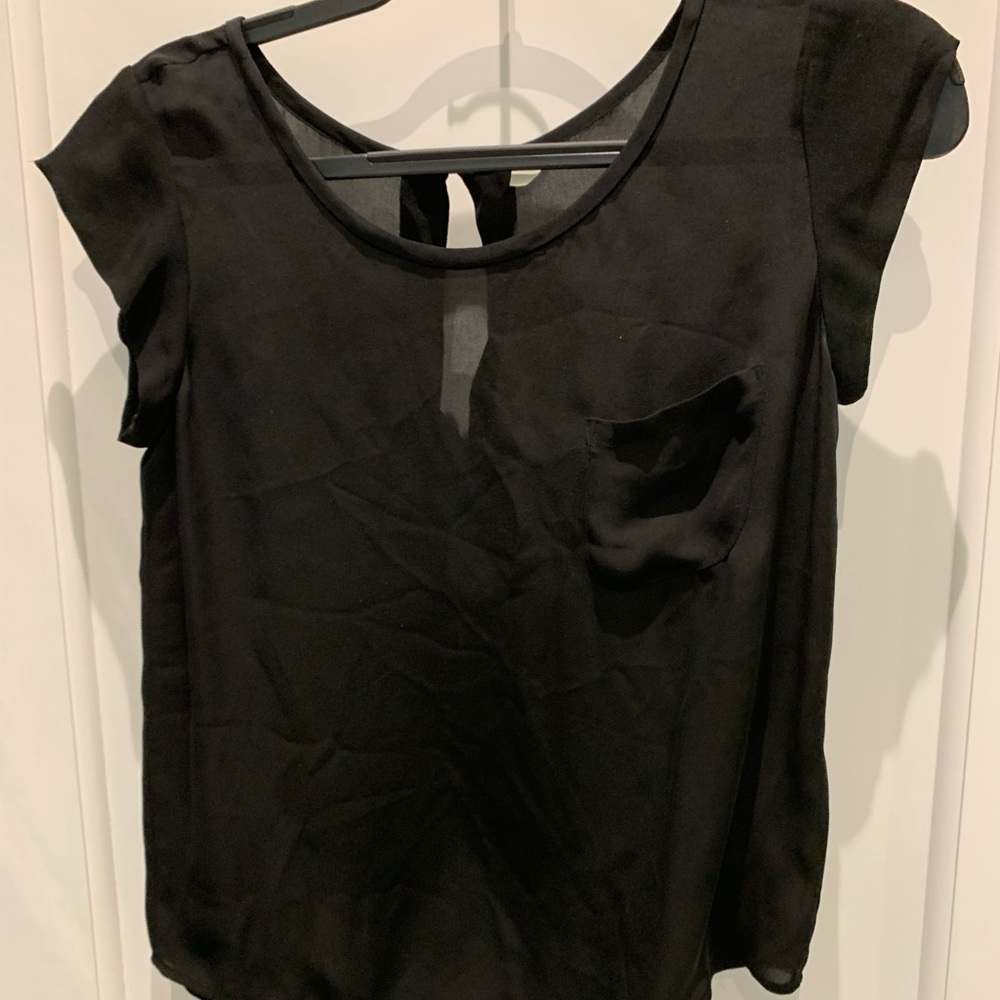Black blouse with breast pocket